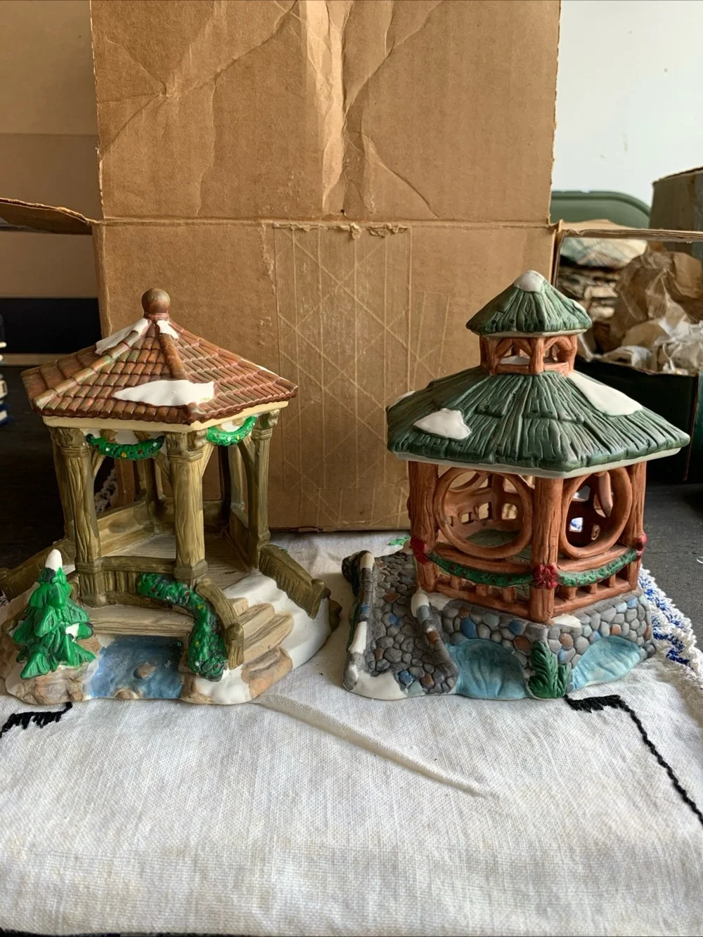 Old Ceramic Gazebo Figurines